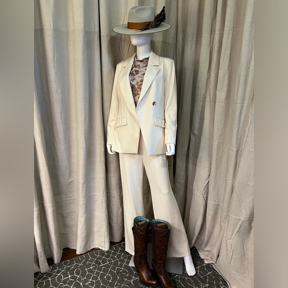 Iris Setlakwe Cream Suit Size 6
